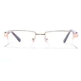 GRAVIATE by Coolwinks E25A7041 Glossy Gold Half Frame Rectangle Eyeglasses for Men and Women