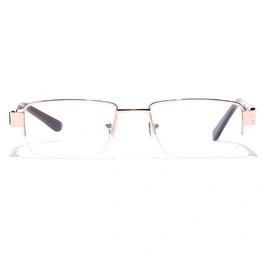 GRAVIATE by Coolwinks E25A7051 Glossy Gold Half Frame Rectangle Eyeglasses for Men and Women