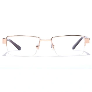 GRAVIATE by Coolwinks E25A7104 Glossy Gold Half Frame Rectangle Eyeglasses for Men and Women