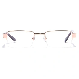 GRAVIATE by Coolwinks E25A7107 Glossy Gold Half Frame Rectangle Eyeglasses for Men and Women