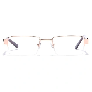 GRAVIATE by Coolwinks E25A7107 Glossy Gold Half Frame Rectangle Eyeglasses for Men and Women