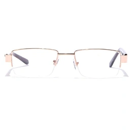 GRAVIATE by Coolwinks E25A7110 Glossy Gold Half Frame Rectangle Eyeglasses for Men and Women