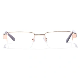 GRAVIATE by Coolwinks E25A7111 Glossy Gold Half Frame Rectangle Eyeglasses for Men and Women