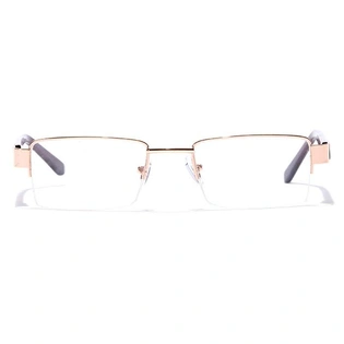 GRAVIATE by Coolwinks E25A7111 Glossy Gold Half Frame Rectangle Eyeglasses for Men and Women