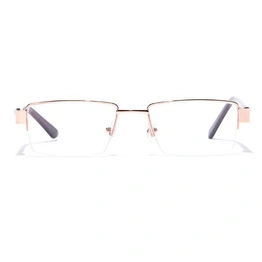 GRAVIATE by Coolwinks E25A7113 Glossy Gold Half Frame Rectangle Eyeglasses for Men and Women