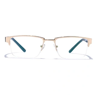 GRAVIATE by Coolwinks E25B6785 Glossy Gold Half Frame Rectangle Eyeglasses for Men and Women