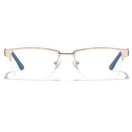 GRAVIATE by Coolwinks E25B6786 Glossy Gold Half Frame Rectangle Eyeglasses for Men and Women