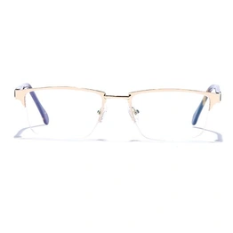 GRAVIATE by Coolwinks E25B6787 Glossy Gold Half Frame Rectangle Eyeglasses for Men and Women