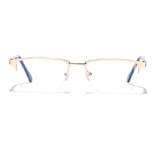 GRAVIATE by Coolwinks E25B6787 Glossy Gold Half Frame Rectangle Eyeglasses for Men and Women