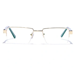 GRAVIATE by Coolwinks E25B6816 Glossy Gold Half Frame Rectangle Eyeglasses for Men and Women