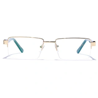 GRAVIATE by Coolwinks E25B6818 Glossy Gold Half Frame Rectangle Eyeglasses for Men and Women