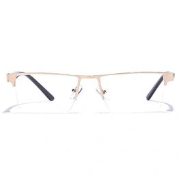 GRAVIATE by Coolwinks E25B6869 Glossy Gold Half Frame Rectangle Eyeglasses for Men and Women