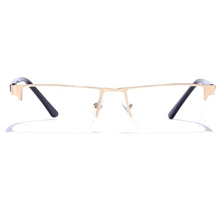 GRAVIATE by Coolwinks E25B6889 Glossy Gold Half Frame Rectangle Eyeglasses for Men and Women