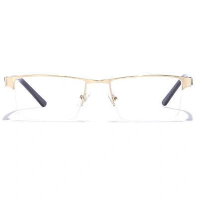 GRAVIATE by Coolwinks E25B6901 Glossy Gold Half Frame Rectangle Eyeglasses for Men and Women