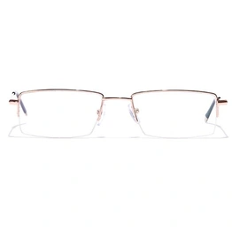 GRAVIATE by Coolwinks E25B7034 Glossy Gold Half Frame Rectangle Eyeglasses for Men and Women