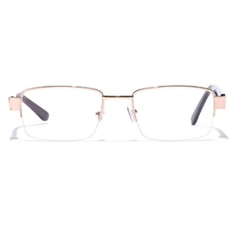 GRAVIATE by Coolwinks E25B7043 Glossy Gold Half Frame Rectangle Eyeglasses for Men and Women