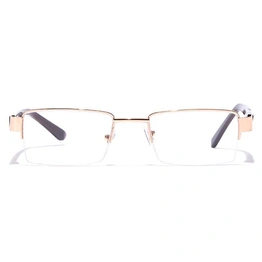 GRAVIATE by Coolwinks E25B7045 Glossy Gold Half Frame Rectangle Eyeglasses for Men and Women