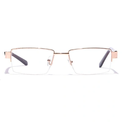 GRAVIATE by Coolwinks E25B7046 Glossy Gold Half Frame Rectangle Eyeglasses for Men and Women