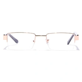 GRAVIATE by Coolwinks E25B7053 Glossy Gold Half Frame Rectangle Eyeglasses for Men and Women