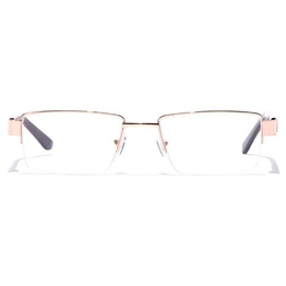 GRAVIATE by Coolwinks E25B7054 Glossy Gold Half Frame Rectangle Eyeglasses for Men and Women