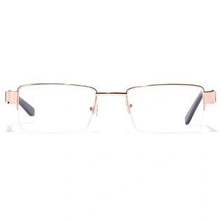 GRAVIATE by Coolwinks E25B7102 Glossy Gold Half Frame Rectangle Eyeglasses for Men and Women