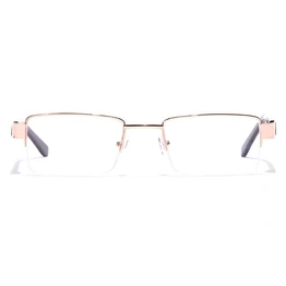 GRAVIATE by Coolwinks E25B7106 Glossy Gold Half Frame Rectangle Eyeglasses for Men and Women