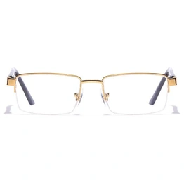 GRAVIATE by Coolwinks E25B7202 Glossy Gold Half Frame Rectangle Eyeglasses for Men and Women