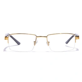 GRAVIATE by Coolwinks E25B7204 Glossy Gold Half Frame Rectangle Eyeglasses for Men and Women