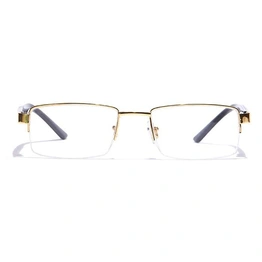 GRAVIATE by Coolwinks E25B7206 Glossy Gold Half Frame Rectangle Eyeglasses for Men and Women