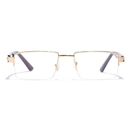 GRAVIATE by Coolwinks E25B7210 Glossy Gold Half Frame Rectangle Eyeglasses for Men and Women