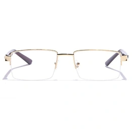 GRAVIATE by Coolwinks E25B7214 Glossy Gold Half Frame Rectangle Eyeglasses for Men and Women