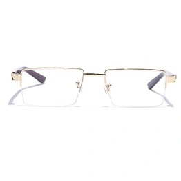 GRAVIATE by Coolwinks E25B7216 Glossy Gold Half Frame Rectangle Eyeglasses for Men and Women