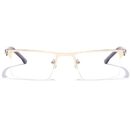 GRAVIATE by Coolwinks E25B7220 Glossy Gold Half Frame Rectangle Eyeglasses for Men and Women