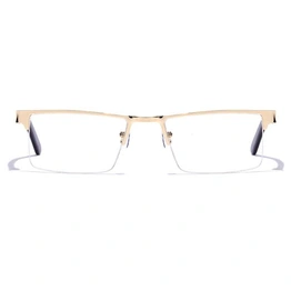 GRAVIATE by Coolwinks E25B7222 Glossy Gold Half Frame Rectangle Eyeglasses for Men and Women