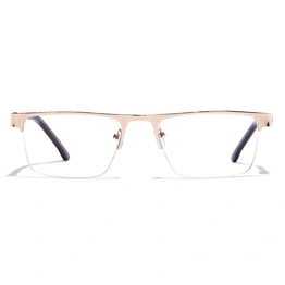 GRAVIATE by Coolwinks E25B7224 Glossy Gold Half Frame Rectangle Eyeglasses for Men and Women