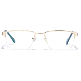 GRAVIATE by Coolwinks E25C6771 Glossy Gold Half Frame Rectangle Eyeglasses for Men and Women