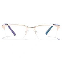 GRAVIATE by Coolwinks E25C6779 Glossy Gold Half Frame Rectangle Eyeglasses for Men and Women