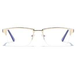 GRAVIATE by Coolwinks E25C6780 Glossy Gold Half Frame Rectangle Eyeglasses for Men and Women