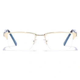 GRAVIATE by Coolwinks E25C6782 Glossy Gold Half Frame Rectangle Eyeglasses for Men and Women