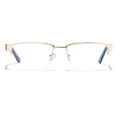 GRAVIATE by Coolwinks E25C6783 Glossy Gold Half Frame Rectangle Eyeglasses for Men and Women