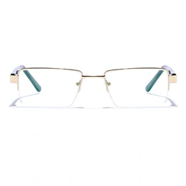 GRAVIATE by Coolwinks E25C6816 Glossy Gold Half Frame Rectangle Eyeglasses for Men and Women