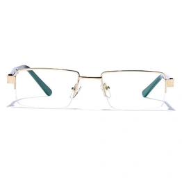 GRAVIATE by Coolwinks E25C6819 Glossy Gold Half Frame Rectangle Eyeglasses for Men and Women