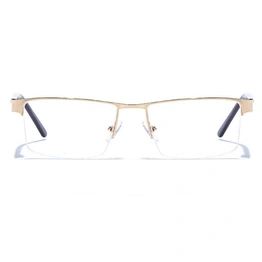 GRAVIATE by Coolwinks E25C6871 Glossy Gold Half Frame Rectangle Eyeglasses for Men and Women