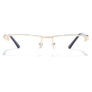 GRAVIATE by Coolwinks E25C6891 Glossy Gold Half Frame Rectangle Eyeglasses for Men and Women