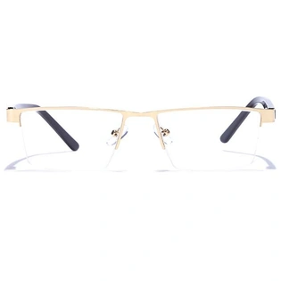 GRAVIATE by Coolwinks E25C6897 Glossy Gold Half Frame Rectangle Eyeglasses for Men and Women