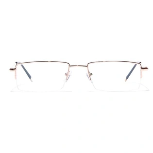 GRAVIATE by Coolwinks E25C7024 Glossy Gold Half Frame Rectangle Eyeglasses for Men and Women