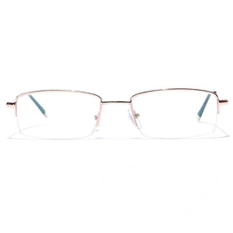 GRAVIATE by Coolwinks E25C7030 Glossy Gold Half Frame Rectangle Eyeglasses for Men and Women