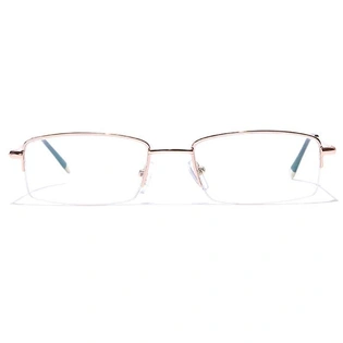 GRAVIATE by Coolwinks E25C7030 Glossy Gold Half Frame Rectangle Eyeglasses for Men and Women