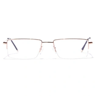 GRAVIATE by Coolwinks E25C7036 Glossy Gold Half Frame Rectangle Eyeglasses for Men and Women