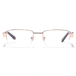 GRAVIATE by Coolwinks E25C7049 Glossy Gold Half Frame Rectangle Eyeglasses for Men and Women